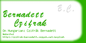 bernadett czifrak business card